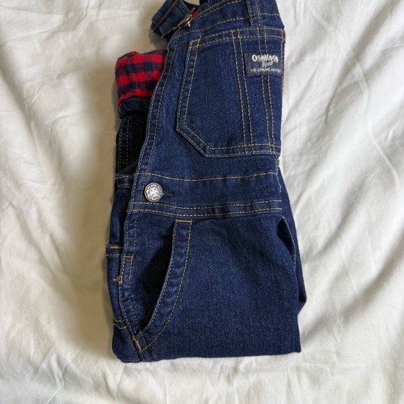 OshKosh B'gosh Dark Blue Overalls with Red Accents - Picture 10 of 10